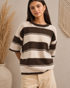 Harbor Stripe Half Sleeve Knit Sweater