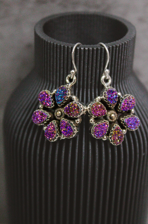 Mini Daisy Druzy Stone Earrings-Stud Earrings-Krush Kandy, Women's Online Fashion Boutique Located in Phoenix, Arizona (Scottsdale Area)