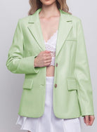 Talk Of The Town Faux Leather Blazer | 5 Colors-Blazers-Krush Kandy, Women's Online Fashion Boutique Located in Phoenix, Arizona (Scottsdale Area)