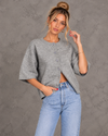 Marlowe Relaxed Knit Button-Front Half Sleeve Cardigan