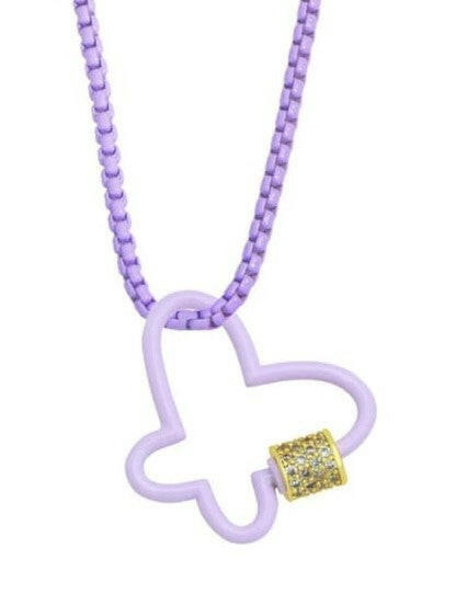 (7 Options) Floating Butterfly Enamel Chain Link Necklace-Necklaces-Krush Kandy, Women's Online Fashion Boutique Located in Phoenix, Arizona (Scottsdale Area)