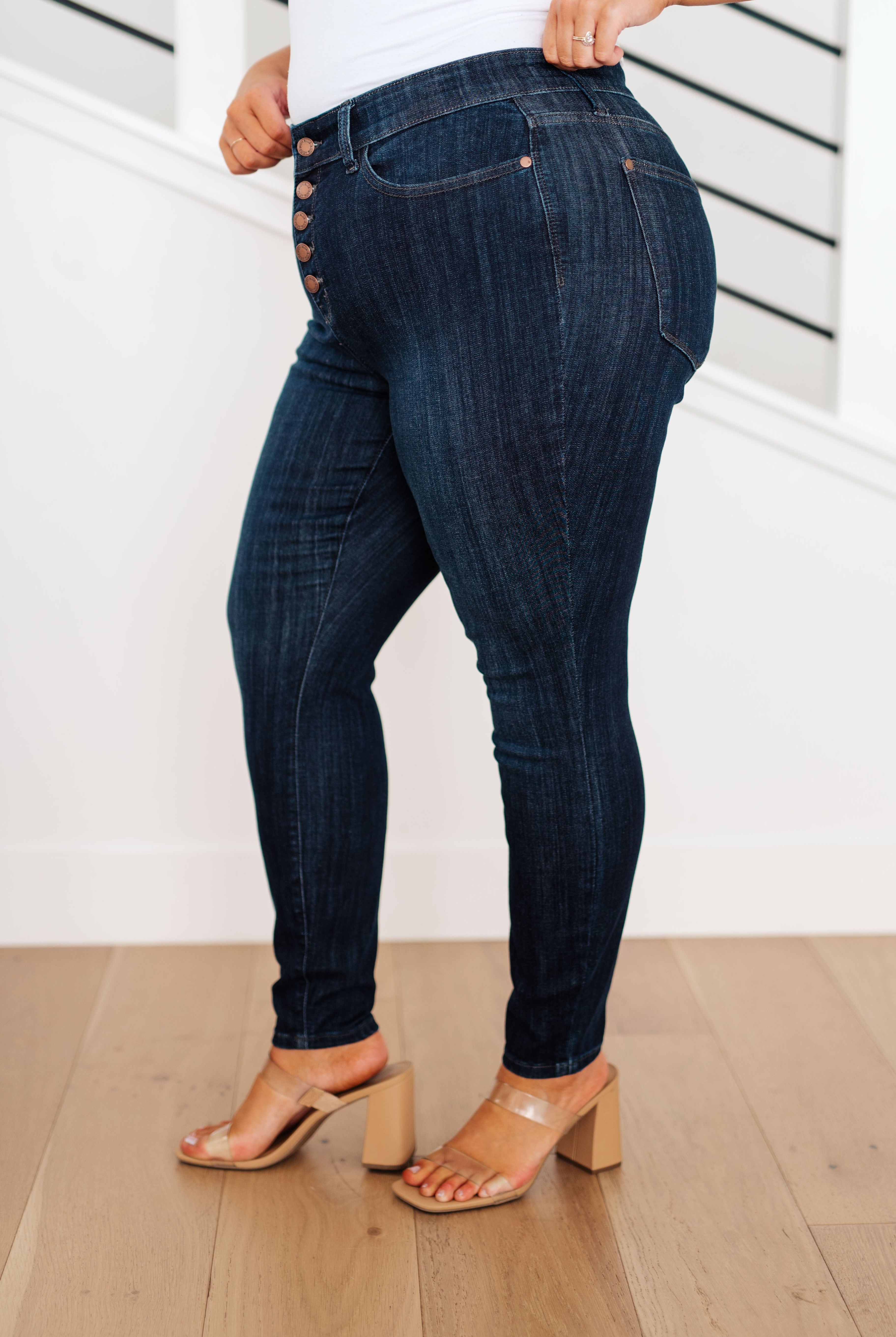 JUDY BLUE Celecia High Waist Hand Sanded Resin Skinny Jeans-Jeans-Krush Kandy, Women's Online Fashion Boutique Located in Phoenix, Arizona (Scottsdale Area)