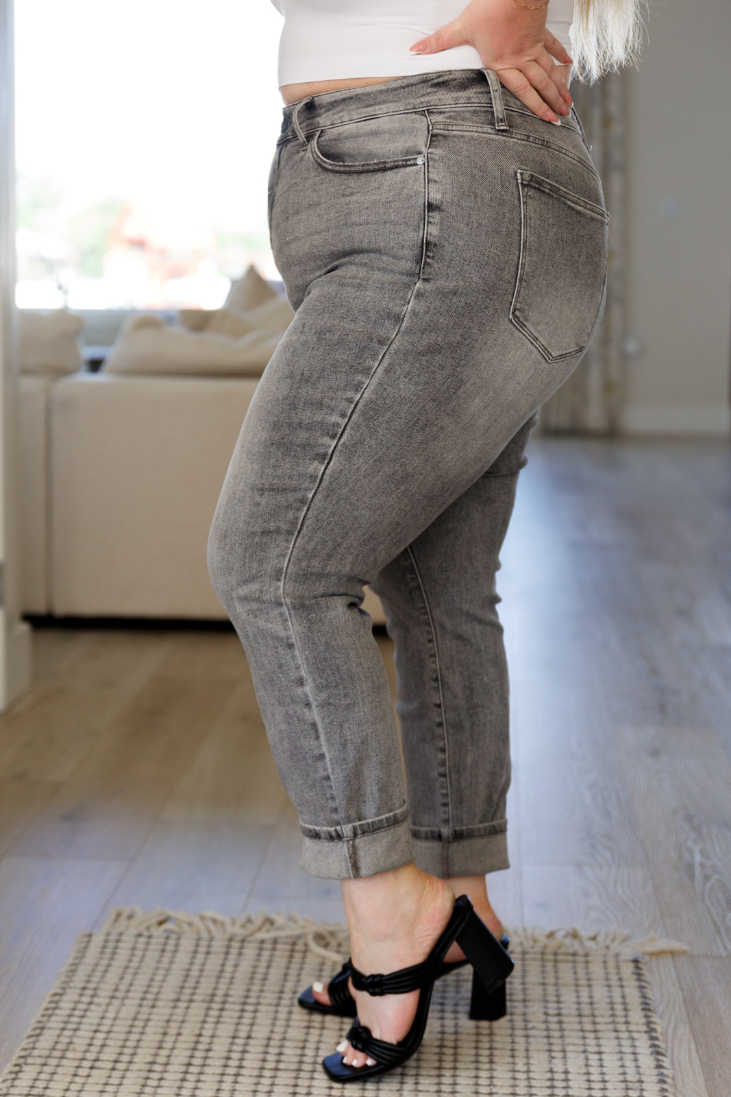 Judy Blue Charlotte High Rise Stone Wash Slim Jeans in Gray-Jeans-Krush Kandy, Women's Online Fashion Boutique Located in Phoenix, Arizona (Scottsdale Area)
