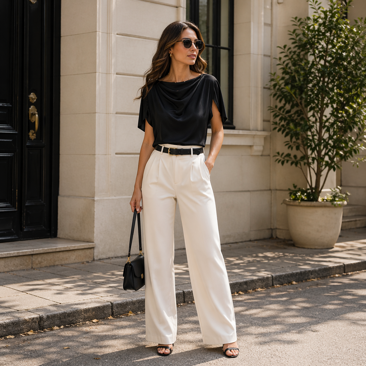 Velour Drape Luxe Blouse