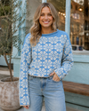 Wildflower Rhythm Cropped Knit Sweater