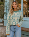 Wildflower Rhythm Cropped Knit Sweater