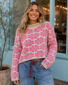 Wildflower Rhythm Cropped Knit Sweater