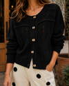 Sunday Stroll Button Front Cable Knit Cardigan