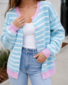 Weekend Lines Open Front Striped Cardigan