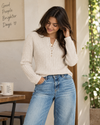 Sunday Edit Ribbed Henley Knit Sweater