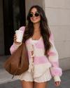 Sweet Escape Striped Tie-Front Knit Cardigan