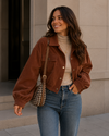 Weekend Edit Cropped Corduroy Shacket