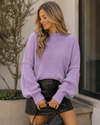 Easy Aura Ribbed Stand Neck Sweater