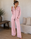 Midnight Muse Contrast Piping Button-Down Lounge Set