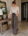Washed Weekend Seam Detail Flare Pants