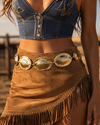 Lustre Link Hammered Oval Disc Chain Belt