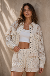 Meadow Whimsy Floral Knit Utility Jacket