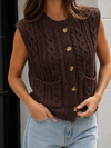 Heritage Cable Knit Sweater Vest Cardigan