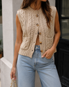 Heritage Cable Knit Sweater Vest Cardigan