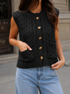 Heritage Cable Knit Sweater Vest Cardigan