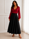 Graceful Flow Satin Midi Skirt