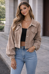 Effortless Edge Relaxed Cropped Jacket