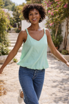 Bubble Hem Strap Accent Tank Top