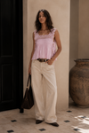 Smocked Eyelet Tank Top
