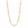 Golden Radiance Crystal Link Necklace