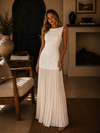 Elegant Pleated Hem Maxi Dress