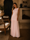 Elegant Pleated Hem Maxi Dress