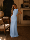 Elegant Pleated Hem Maxi Dress
