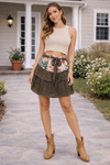 Boho Ruffle Mini Skirt