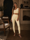 Scalloped One Shoulder Sports Bra
