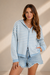 Easy Does It Striped Zip Front Cardigan