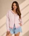 Easy Does It Striped Zip Front Cardigan