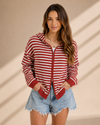 Easy Does It Striped Zip Front Cardigan
