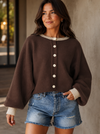 Autumn Romance Rust Button Front Cardigan