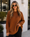 City Soft Ribbed Stand Neck Sweater