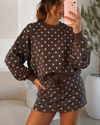 Dot Darling Bow-Detail Sweatshirt & Skort Set