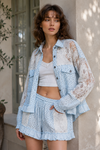 Meadow Whimsy Floral Knit Utility Jacket