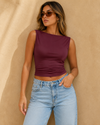 Effortlessly Sleek Draped Sleeveless Top