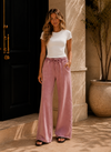 Acid Wash Wide Leg Palazzo Sweatpants
