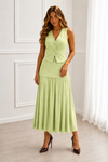 Modern Muse Vest & Pleated Midi Skirt Set