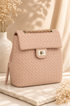 Sienna Woven Vegan Leather Backpack