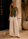 Monroe Tailored Button Front Vest Top