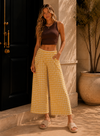 Picnic Day Drawstring Pocket Palazzo Pants