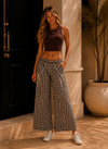 Picnic Day Drawstring Pocket Palazzo Pants