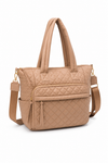 Quilted Nylon Tote Bag with Laptop Sleeve