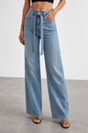 Rhinestone Wide Leg Denim Jeans